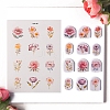 Flower Pattern Polymer Clay Earrings Water Transfer Paper PW-WG76974-02-1