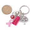 6Pcs 6 Colors Ribbon Keychain KEYC-JKC00939-3