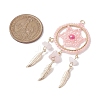Natural Rose Quartz Chip & Dyed Agate & Glass Bead Big Pendants PALLOY-MZ00231-01-2