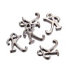 Gunmetal Plated Alloy Letter Pendants LS-PALLOY-J718-01B-K-2