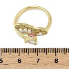 Brass Micro Pave Clear Cubic Zirconia Enamel Finger Rings RJEW-L113-025G-5