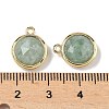 Natural Green Aventurine Faceted Flat Round Charms G-U028-03G-08-3