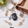  5Pcs 5 Colors Hamsa Hand/Hand of Miriam with Evil Eye Alloy Enamel Pendant Decoration HJEW-NB0001-75-4