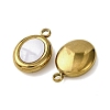 304 Stainless Steel Resin Pendants STAS-P406-15E-G-2
