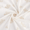 Flower Pattern Linen Cotton Fabric for Clothing Accessories DIY-WH0632-51-4