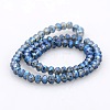 Full Rainbow Plated Faceted Rondelle  Glass Beads Strands GLAA-A024B-FR03-2