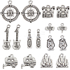 SUNNYCLUE 64Pcs 8 Style Camping Theme Tibetan Style Alloy Pendants FIND-SC0008-57-1