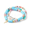 Polymer Clay Heishi Beads Stretch Bracelets Sets for Valentine's Day BJEW-JB06298-01-1