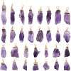 SUPERFINDINGS 30Pcs Raw Rough Natural Amethyst Pendants FIND-FH0004-86-1