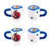 2Pcs Handmade Porcelain Mug Cup Decoration PORC-TA0001-55D-1