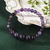 Natural Amethyst Graduated Beads Necklaces and Bracelets Jewelry Sets SJEW-L132-01-3