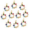 10Pcs Eco-Friendly Brass with Glass Pendants KK-SZ0005-78-1