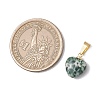 Natural Indian Agate & Tiger Eye & Green Spot Jasper & Crazy Agate Heart Charms PALLOY-JF05058-2