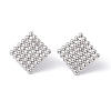 Non-Tarnish 304 Stainless Steel Rhombus Stud Earrings for Women EJEW-E199-02P-1