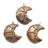 Natural Tiger Eye Tree of Life Wire Wrapped Pendants LS-G-L520-E07-R-NF-1
