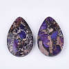 Synthetic Gold Line Regalite/Imperial Jasper/Sea Sediment Jasper Pendants G-S329-074B-2