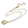 Brass Micro Pave Clear Cubic Zirconia Heart Pendant Necklaces NJEW-K280-07G-2