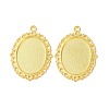 Tibetan Style Oval Alloy Pendant Cabochon Settings TIBEP-Q054-44G-NR-2