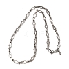304 Stainless Steel Cross Link Chain Necklaces for Women Men NJEW-JN05432-02-4