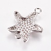 Brass Micro Pave Cubic Zirconia Links ZIRC-I018-10A-P-NR-2