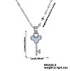 Elegant Fashion Brass Sparkling Clear Cubic Zirconia Key Pendant Necklaces for Women CT5089-2-1