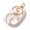 Copper Wire Wrapped Natural Baroque Keshi Pearl Pendants PALLOY-JF02799-3