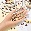 120Pcs 6 Styles Luminous Resin Imitation Chocolate Decoden Cabochons RESI-YW0004-72-3