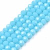 Opaque Solid Imitation Jade Glass Bead Strands GLAA-TD002-3mm-02J-1