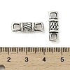 Tibetan Style Alloy Textured Rectangle Connector Charms FIND-M047-61AS-3