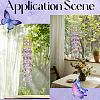 Glass with Iron Hanging Suncatchers AJEW-SP0005-02-5