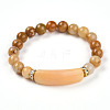 Natural Topaz Jade Beads Stretch Bracelets BJEW-T022-04M-2