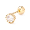 Flat Round Clear Cubic Zirconia Stud Earrings for Women LS-EJEW-A065-04G-1