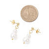 Shell Pearl Round Beaded Necklaces & Stud Dangle Earrings Sets for Women SJEW-JS01349-8