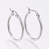 Tarnish Resistant 304 Stainless Steel Hoop Earrings EJEW-F105-09P-1