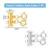 2Pcs 2 Colors 304 Stainless Steel Slide Lock Clasps FIND-AB00060-3