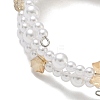 Glass & ABS Plastic Imitation Pearl Beaded Multi-srand Bracelets BJEW-JB12321-01-4