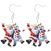 Acrylic Santa Claus Dangle Earrings EJEW-YWC0001-01-1