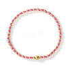 Glass Seed Beads & CCB Beads Stretch Bracelets TB4137-19-1