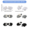 30Pcs 3 Colors Handmade Chinese Frogs Knots Buttons Sets AJEW-CY0001-48-2