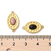 304 Stainless Steel Pave Natural Mixed Stone Oval Connector Charms STAS-F312-13G-3