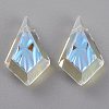 Embossed Glass Rhinestone Pendants GLAA-J101-01B-001SI-2