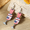 American Independence Day Ice Cream Wood Dangle Earrings YF8853-3-1