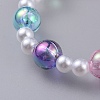 Transparent Acrylic Imitated Pearl  Stretch Kids Bracelets BJEW-JB04575-05-2