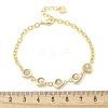 Brass Micro Pave Clear Cubic Zirconia Charm Bracelets for Women BJEW-C083-09G-5