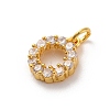 Brass Micro Pave Cubic Zirconia Charms KK-U033-08G-2