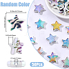 50Pcs Rainbow Iridescent Printed Opaque Acrylic Beads OACR-SP0002-13B-2