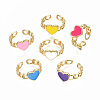 Brass Enamel Cuff Rings RJEW-N035-006-NF-1