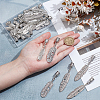 24Pcs 3 Styles Feather Tibetan Style Alloy Cord Ends HJEW-NB00327-3