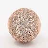 CZ Jewelry Findings Brass Micro Pave Cubic Zirconia Round Beads ZIRC-M015-08RG-NR-2