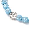 Acrylic & Alloy Beads Braided Bead Bracelets BJEW-JB13095-4